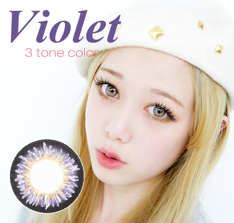 バイオレット VIOLET 3 tone color/ 社/COCO /14.5mm/155,度ありカラコン 