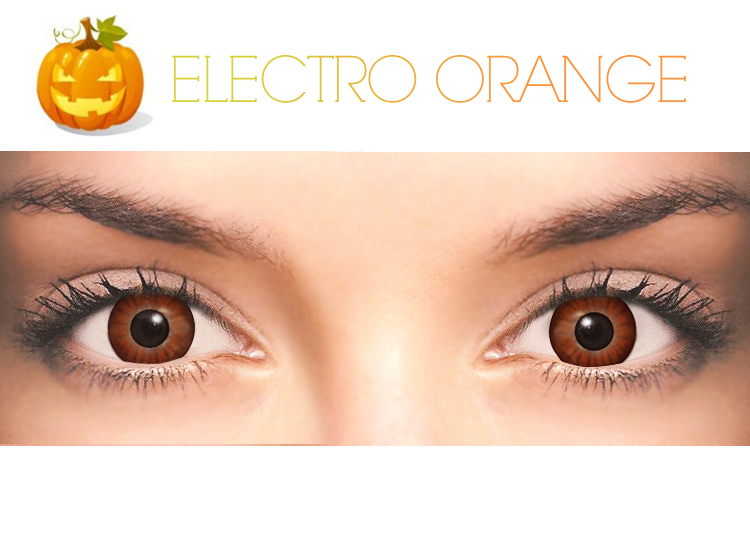 【ハロウィンカラコン】 electro orange コスプレカラコン（度数可能-10.00まで） [842]