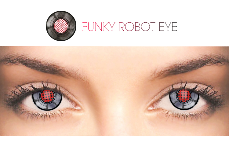 【ハロウィンカラコン】  度あり ロボットアイ グレー  funky Robot eye  [891]
