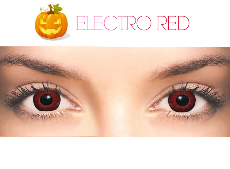 【ハロウィンカラコン】 electro red コスプレカラコン（度数可能-10.00まで） [838]