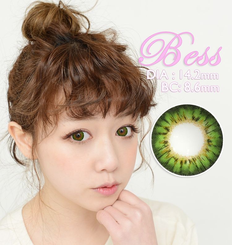 Bess (A133) GREEN / colored contact lenses for Hyperopia