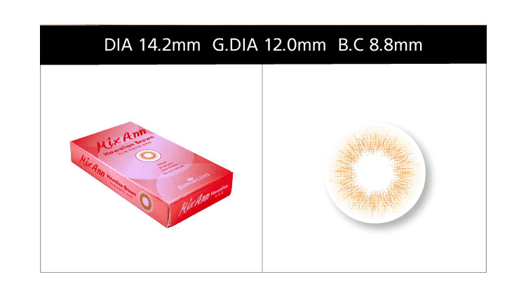 Queencontacts Best Colored Contacts for Dark Brown Eyes - MIX ANN Hawaiian Brown / Silicone Hydrogel / UV Protection / 1538