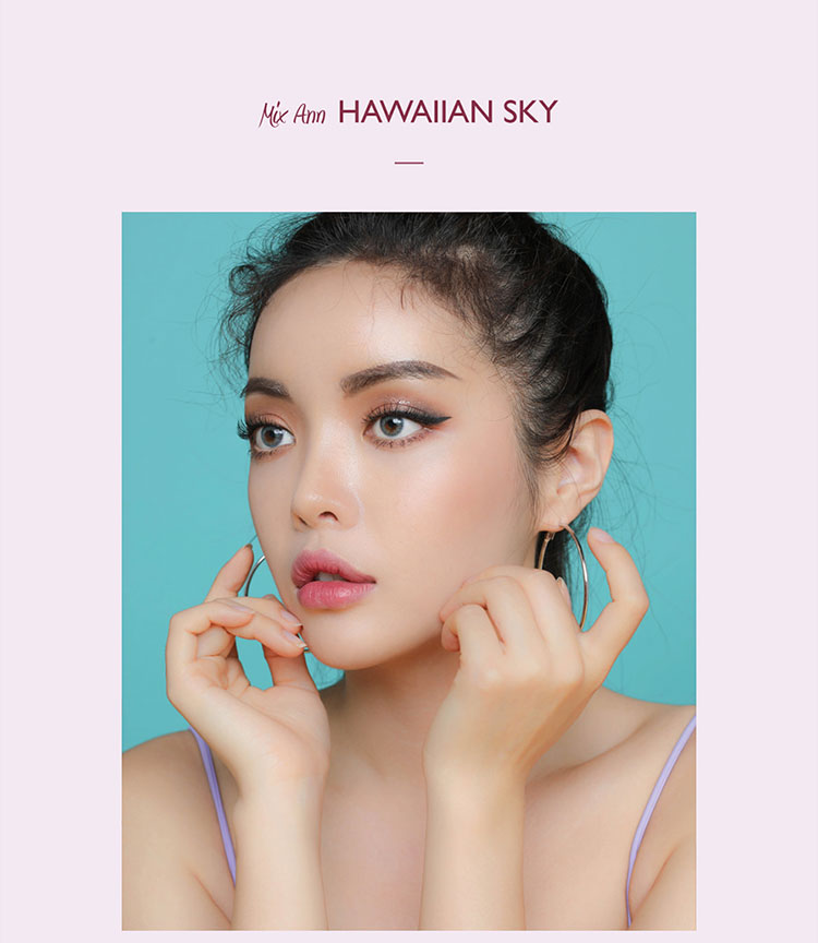 Queencontacts Best Colored Contacts for Dark Sky Eyes - MIX ANN Hawaiian Sky / Silicone Hydrogel / UV Protection / 1539