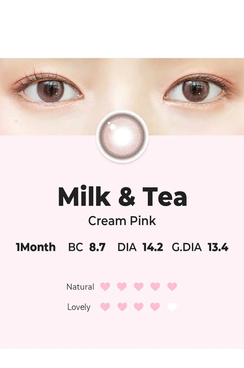 chuulens, popular korean, colored contacts, moonbrown, creampink, 1month, natural
