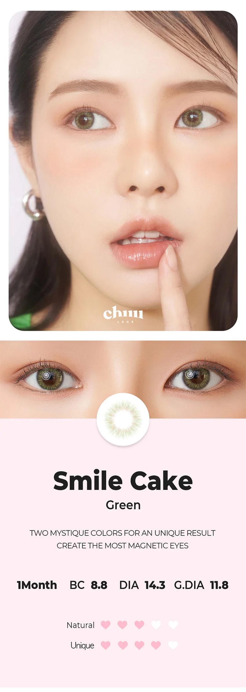 chuu, korean colored contacts, sns popular, new product, event product, cloud pudding, gray, pink brown, smile cookie, brown, green, sunny cookie, gray, brown