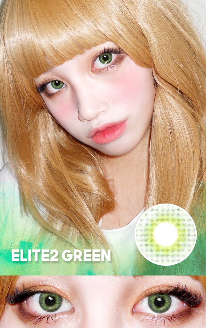 Innovision, Korean color contacts, colorcontacts, natural, elite2, green