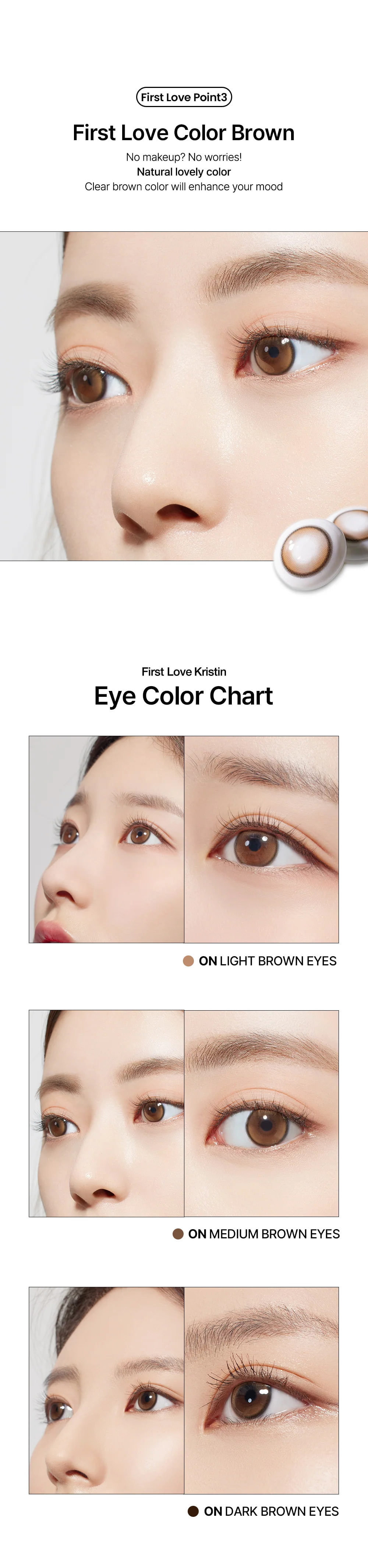 hapakristin,queencontacts,brown,1day,1month,monthly,coloredcontact,natural,firstlove