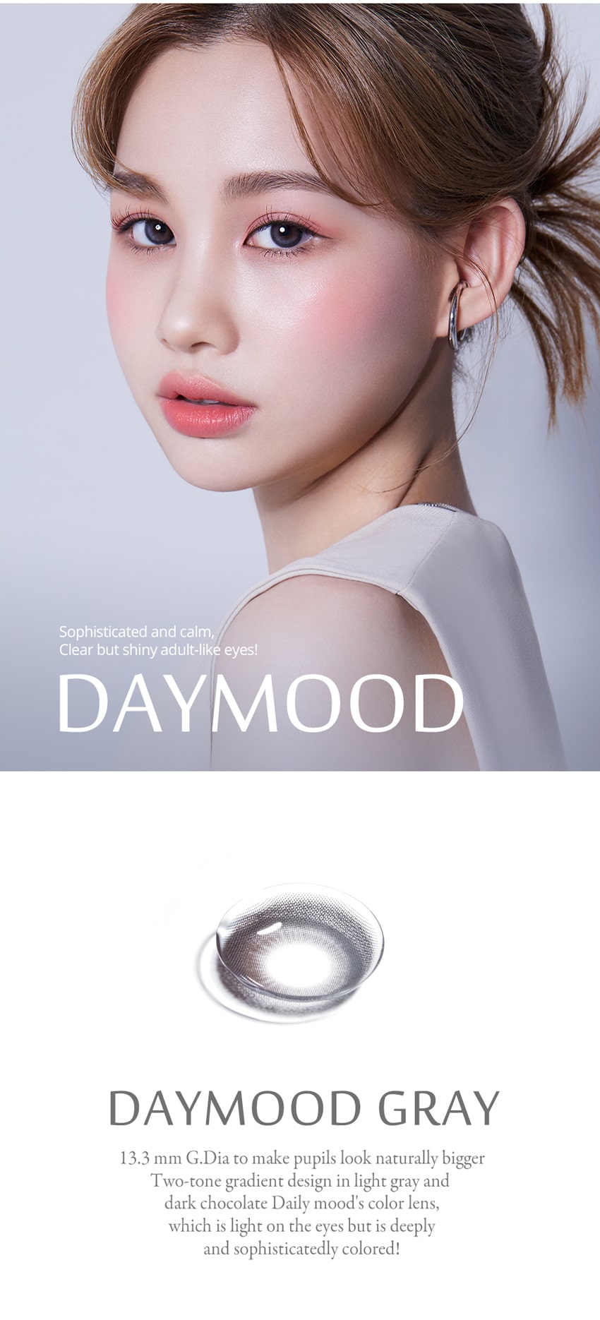 queenslens, olola, daymood, popular Korean, colored contacts, gray, popular makeup