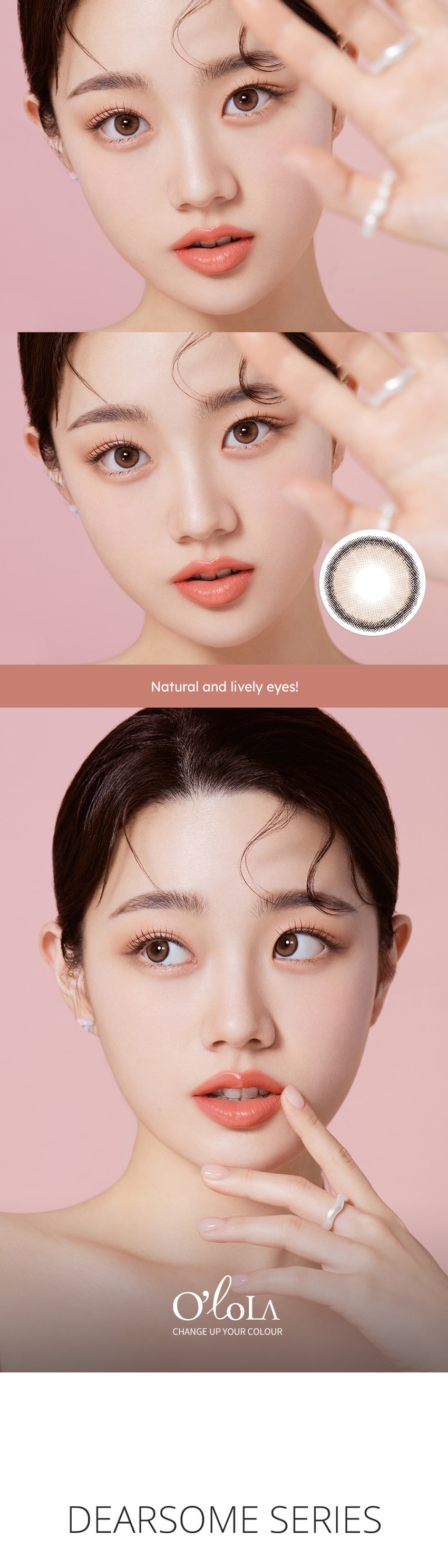 queenslens, olola, dearsome, popular Korean, colored contacts, milk, brown, popular makeup