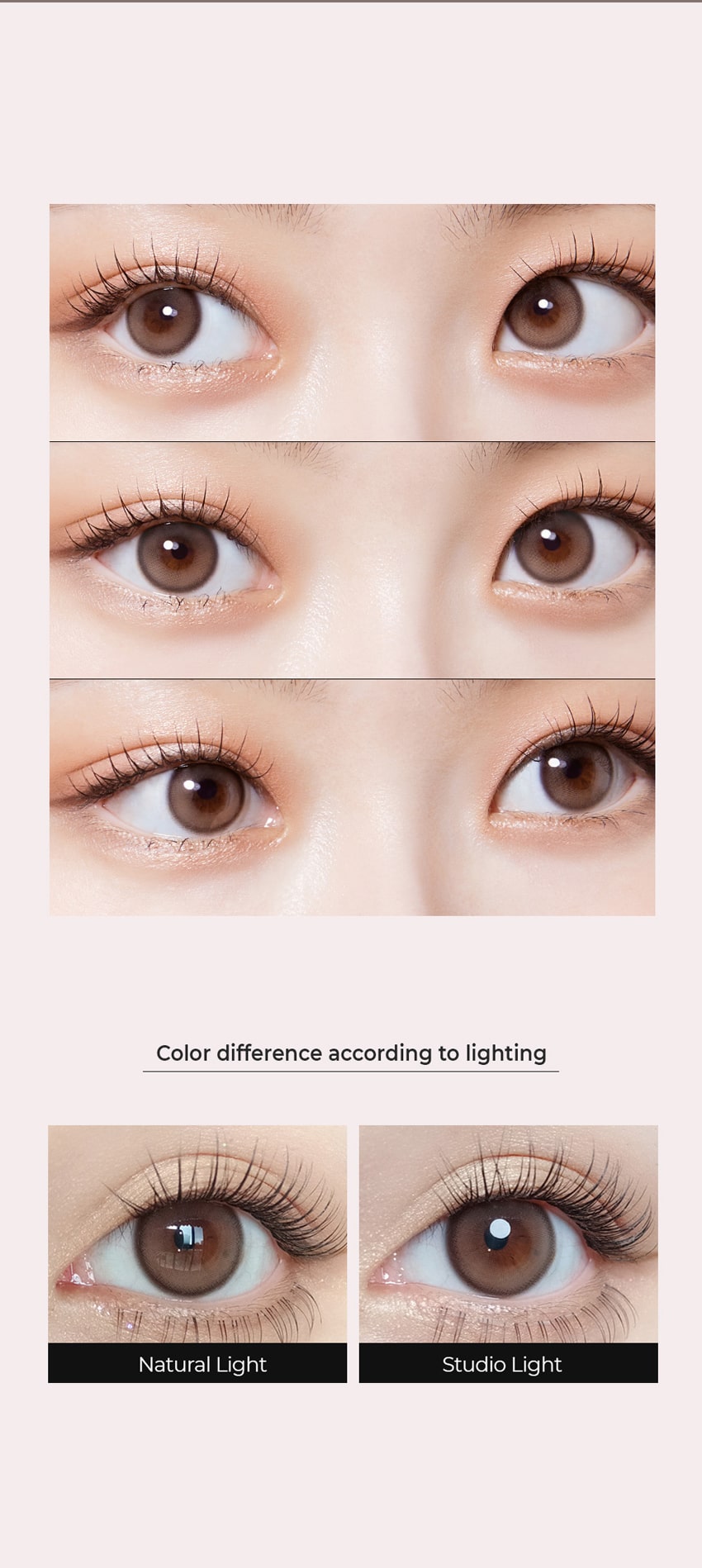 queencontacts, olola, purityshine, popular Korean, colored contacts, taupe, brown, popular makeup