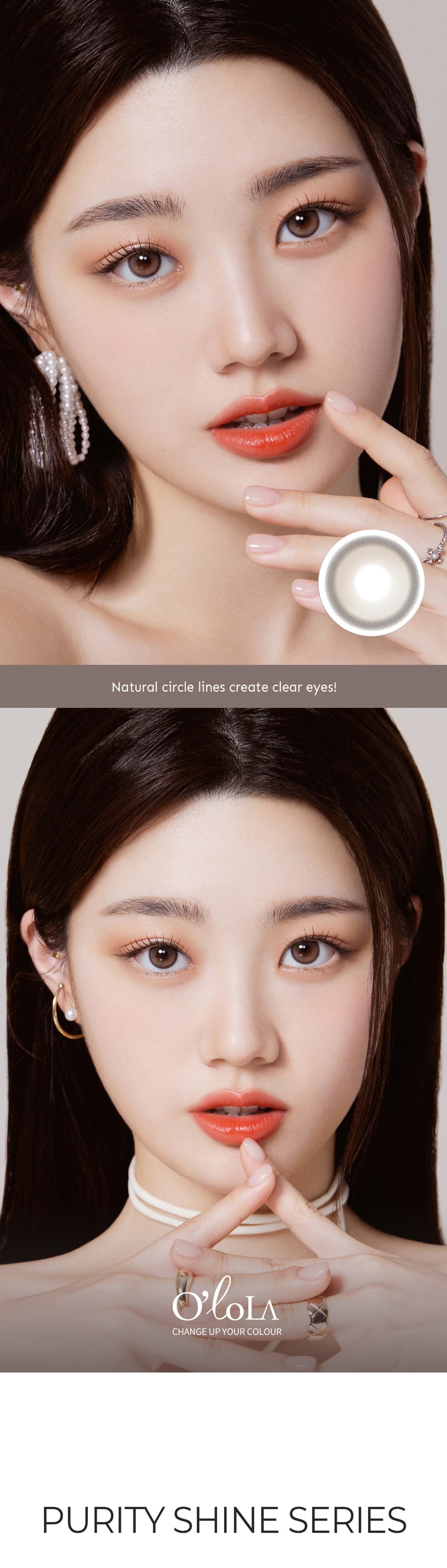 queencontacts, olola, purityshine, popular Korean, colored contacts, taupe, brown, popular makeup