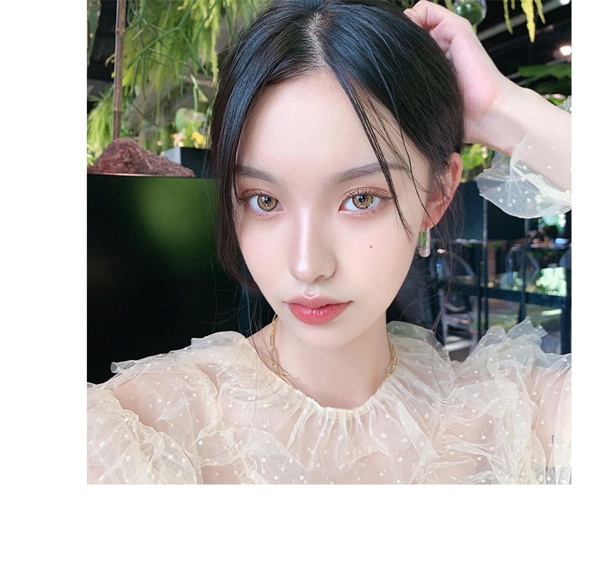 idol lens, korea popular colored contacts, roze airy, olive green