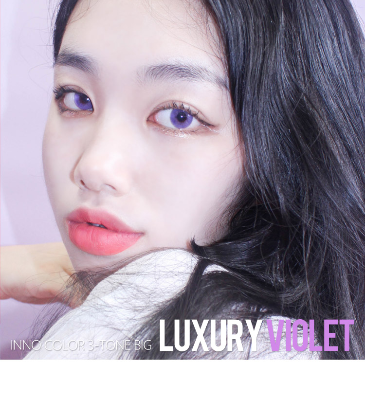queenslens 韓国 人気カラコン おすすめ Inno Color 3-Tone Luxury (Big) Violet / 1115