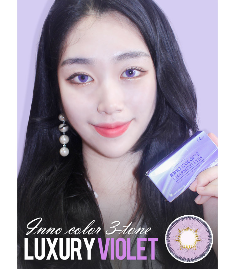 queenslens 韓国 人気カラコン おすすめ Inno Color 3-Tone Luxury (Big) Violet / 1115