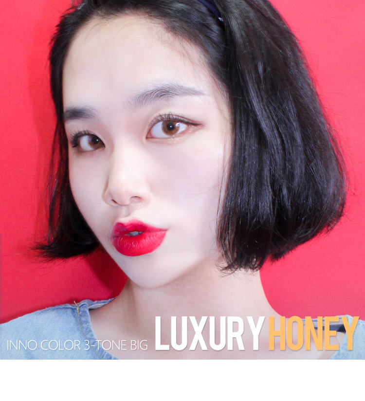 queenslens 韓国 人気カラコン おすすめ Inno Color 3-Tone Luxury (Big) Honey / 1117