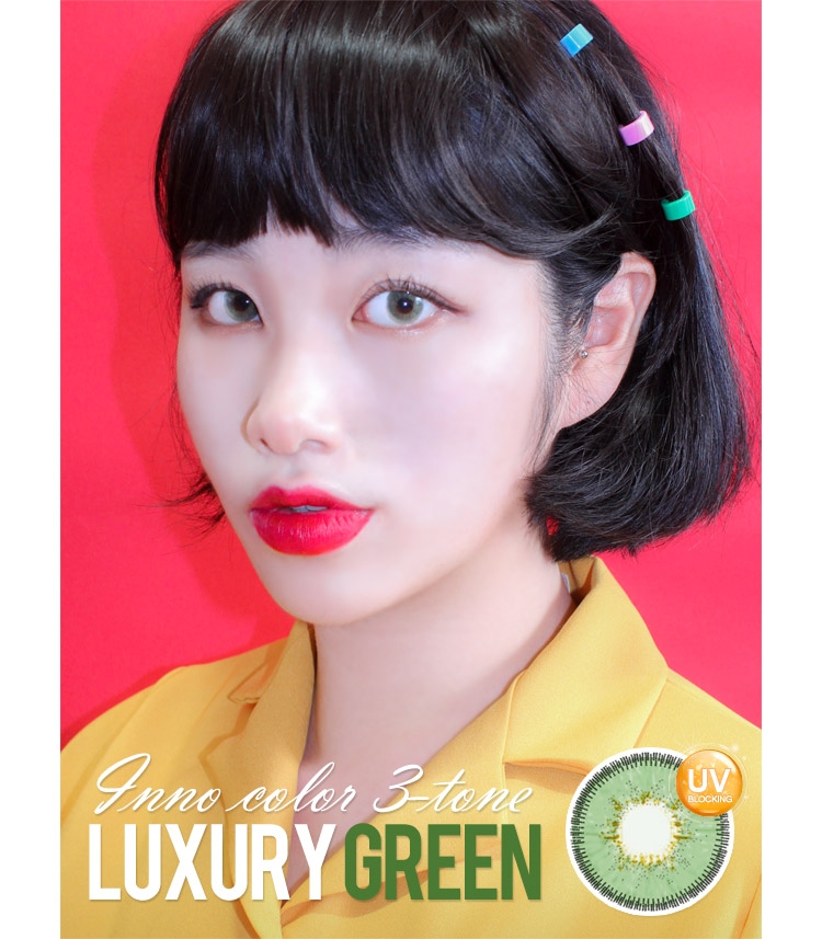 queenslens 韓国 人気カラコン おすすめ Inno Color 3-Tone Luxury (Big) Green / 1134