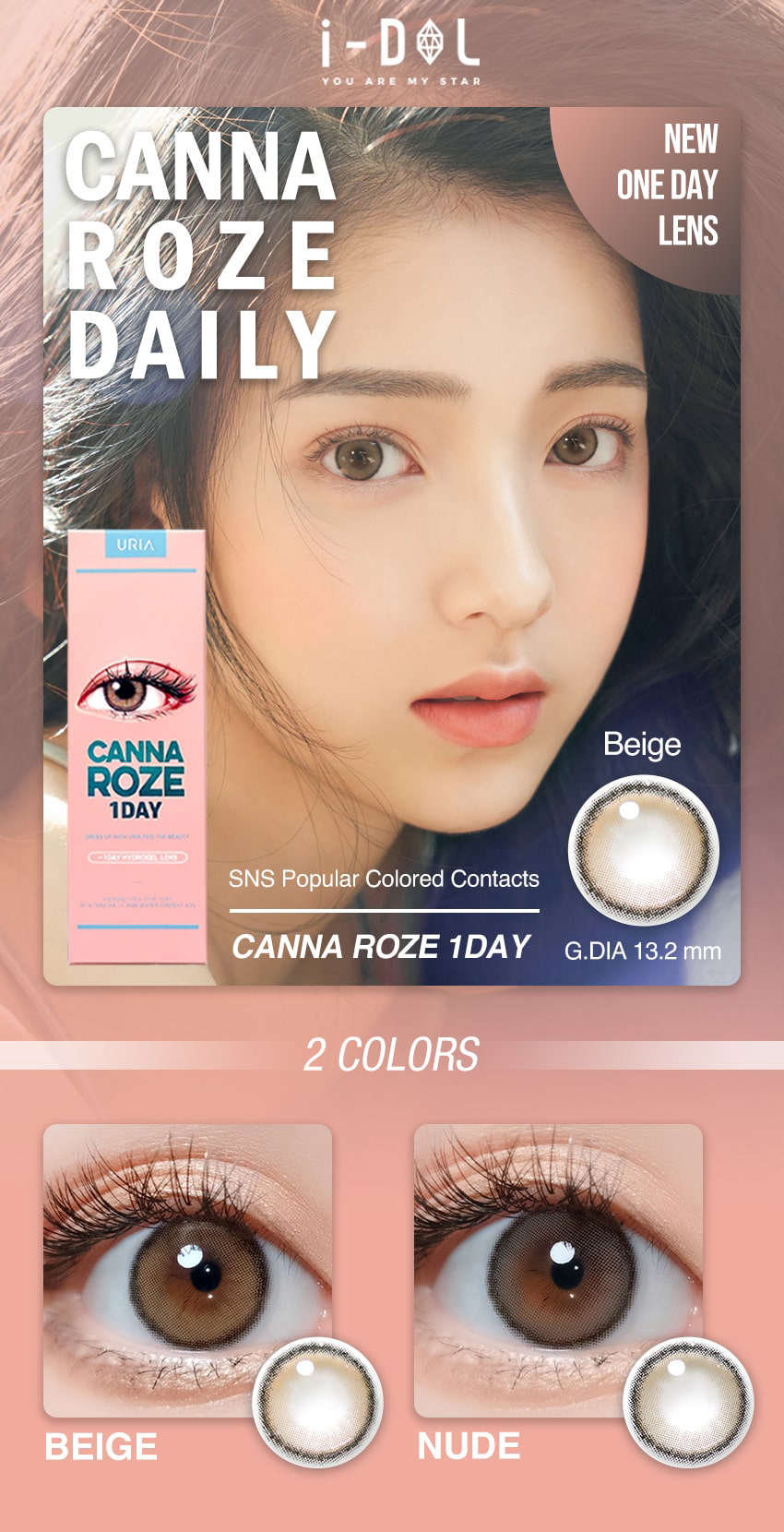 canna roze daily,idol lens,canna roze,idol lens canna roze,korean colored contacts