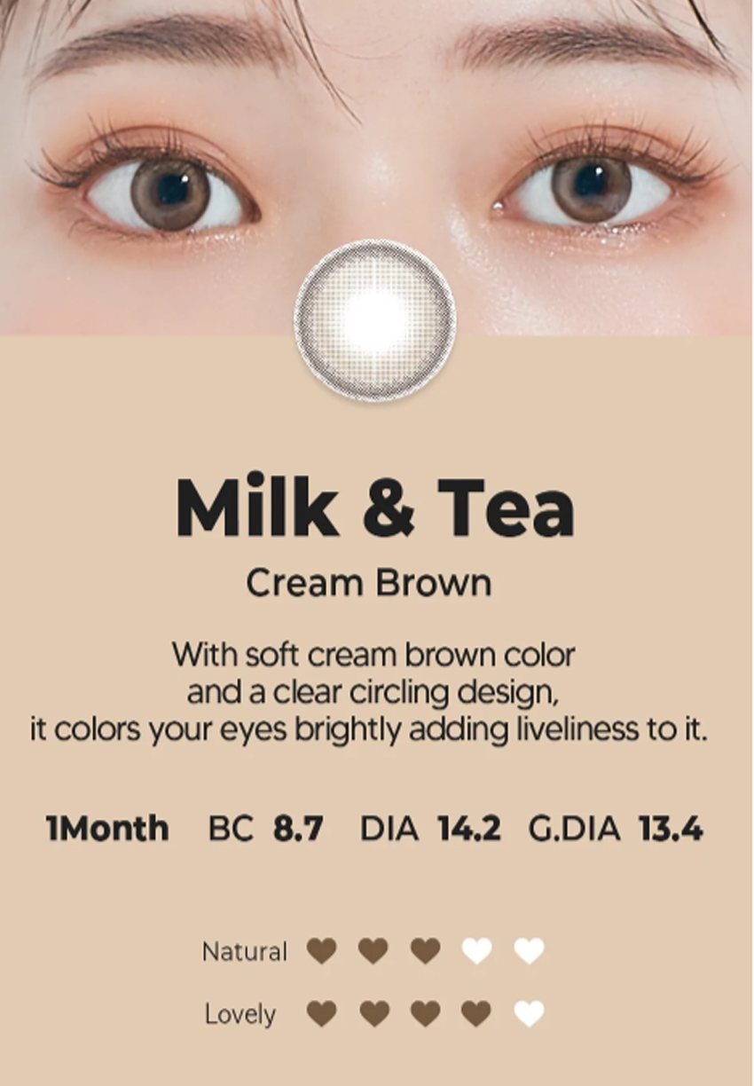 chuu, korean colored contacts, sns popular, new product, event product, brown,cream gray,cream,brown contacts