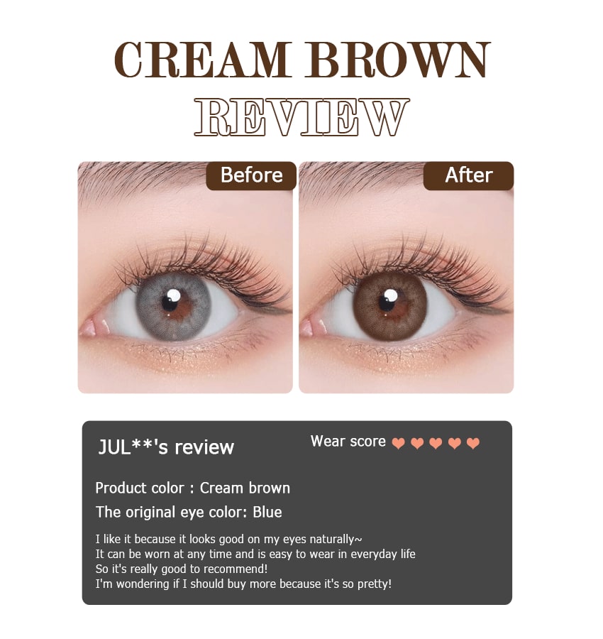 chuu, korean colored contacts, sns popular, new product, event product, brown,cream gray,cream,brown contacts