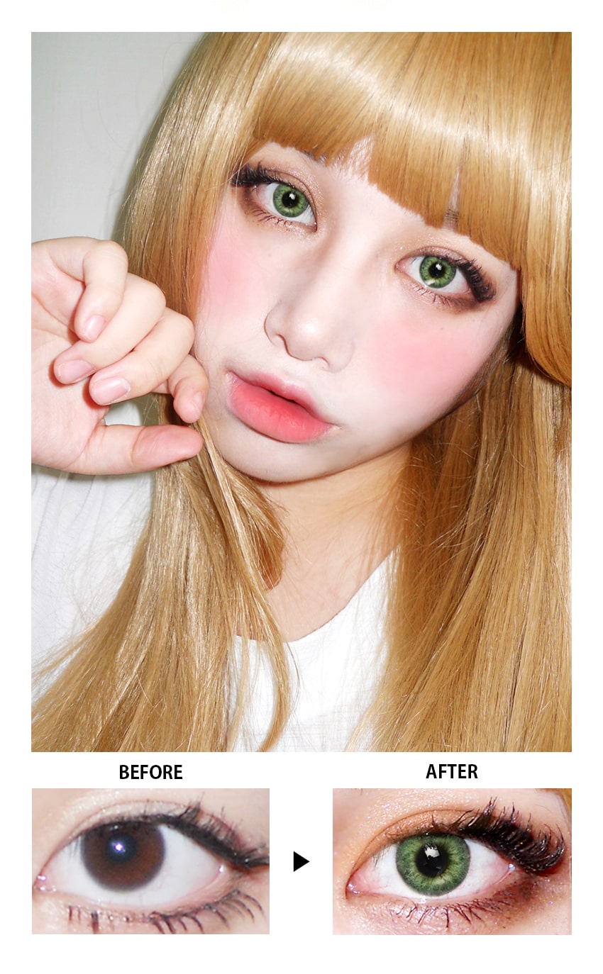 Innovision, Korean color contacts, colorcontacts, natural, elite2, green