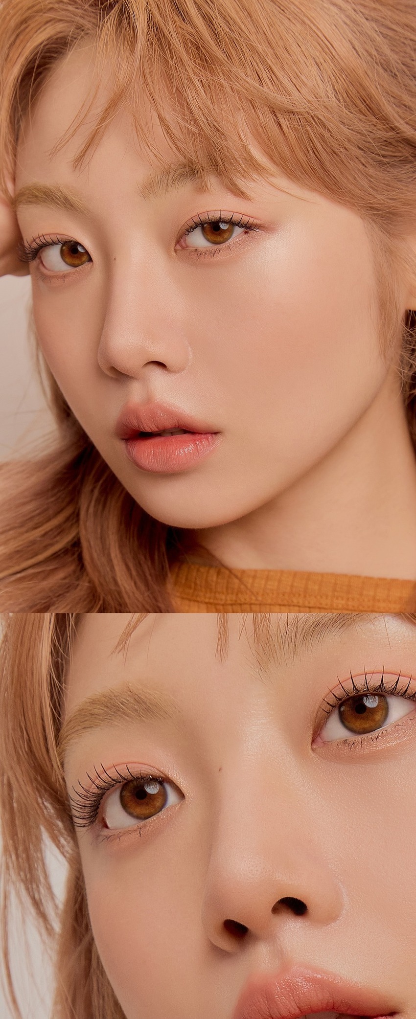 Illuminate your gaze with the monthly charm of Bittersweet Amber Brown colored contacts.