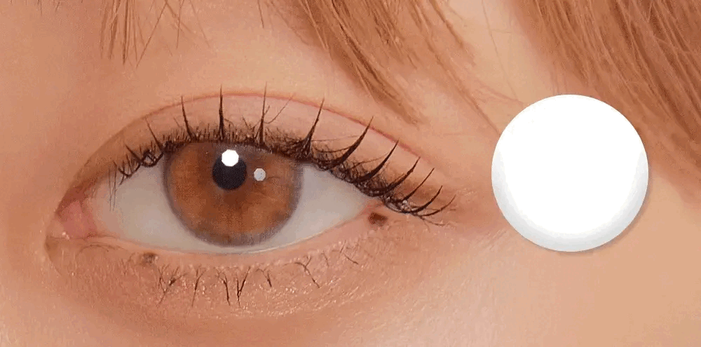 Unveil the natural beauty of Ive's signature design in Amber Brown colored contacts.