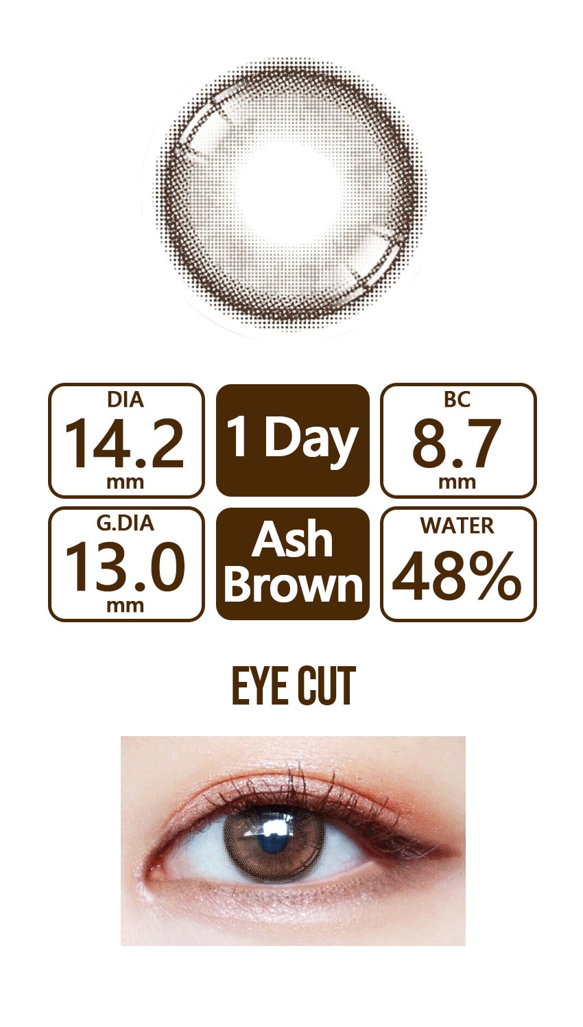  queenslens, queencontacts,Seethrough,Ash Brown,contacts,hapakristin, 1Day,kristin