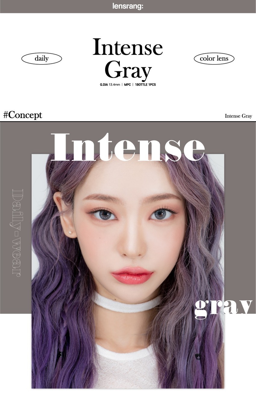 
Elevate your look with Lensrang's Intense Gray colored contacts for a solid presence.