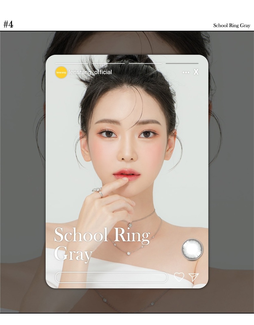
韓国のLensRang School Ring Grayは、月々の使用に最適です。