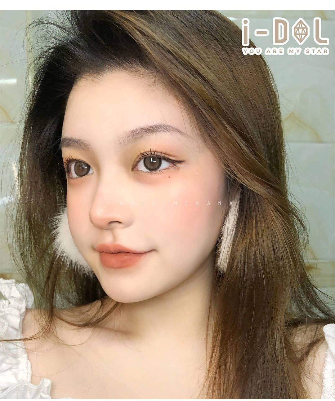 idol lens,nanaview,nanaview cocoa brown,korean colored contacts