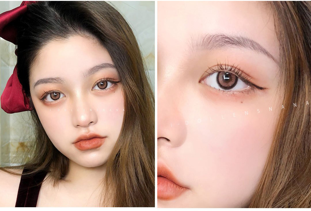 idol lens,nanaview,nanaview rose brown,korean colored contacts