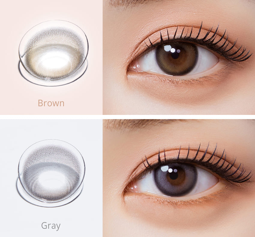 OLOLA, Blurring gray, queencontacts, brown, gray, 1day, 1month, monthly, colored contacts, natural, dewy