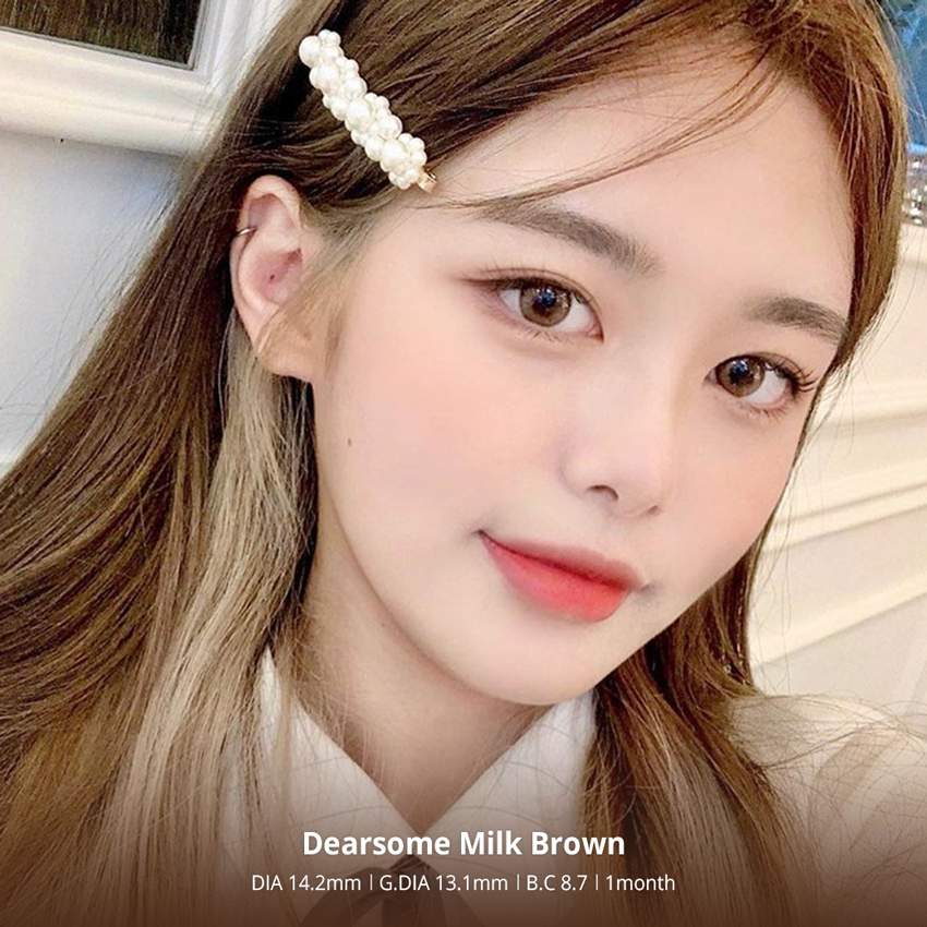 queenslens, olola, dearsome, popular Korean, colored contacts, milk, brown, popular makeup