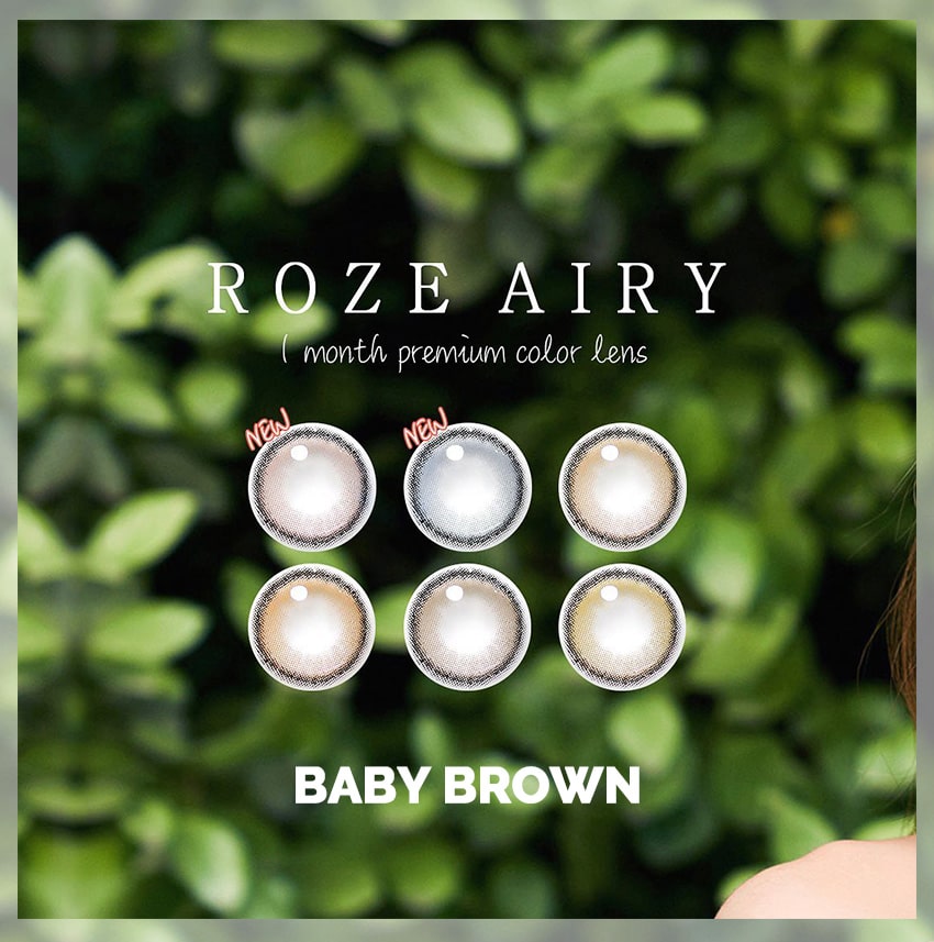 idol lens, korea popular colored contacts, roze airy, baby brown