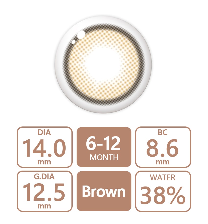 doonoon, URRING, Suzy,Brown,乱視用,カラコン,韓国人気,ナチュラル,清純,siliconehydrogel,1年カラコン
