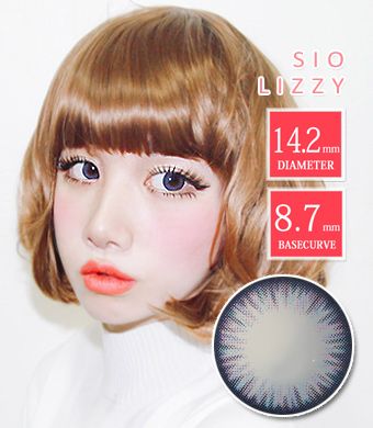 最高品質 Hydrogel 【1年カラコン・両目2枚】シオリジー ブルーSIO Lizzy Blue / 1237