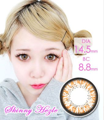 BEST<FONT COLOR="4697f2"> [ Lucky! ¥990]</FONT>【１年カラコン】スキニーヘーゼルSkinny Hazle Brown / 157</BR>