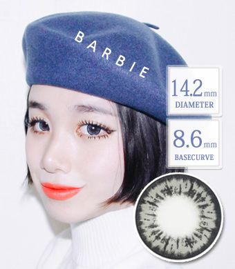 【１年カラコン】 Barbie Gray / 1351</BR>DIA:14.2mm, 度あり‐10.00まで
