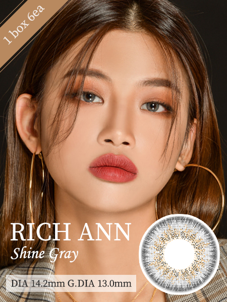 【 ワンデー /6枚入り】 Rich Ann Shine Gray/リッチアンシャイングレー / 1557 </BR>