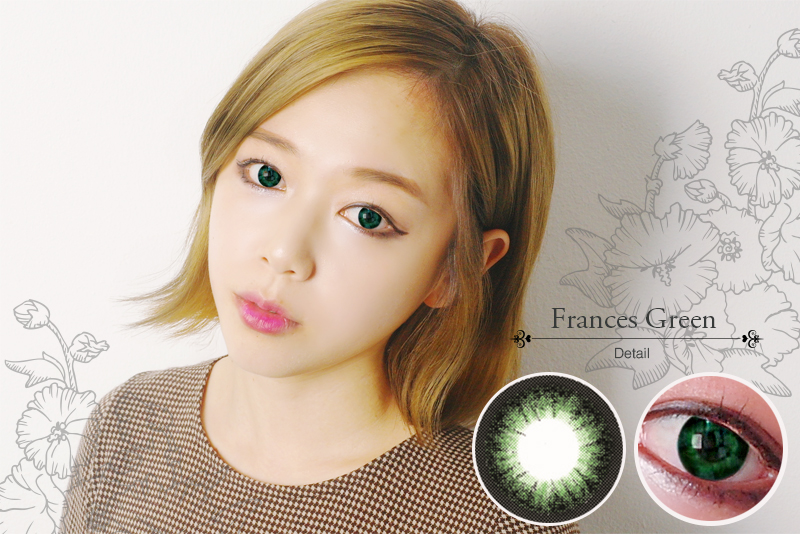 [グリーン カラコン/GREEN] フランセスOS9グリーン Frances  OS9 Green 14.5mm /723