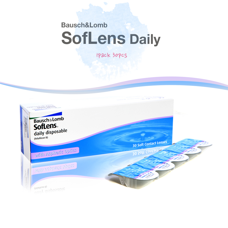 [ワンデーレンズ/透明] ボシュロムソフレン Bausch+Lomb Sof Lens daily (1箱 30枚) /966