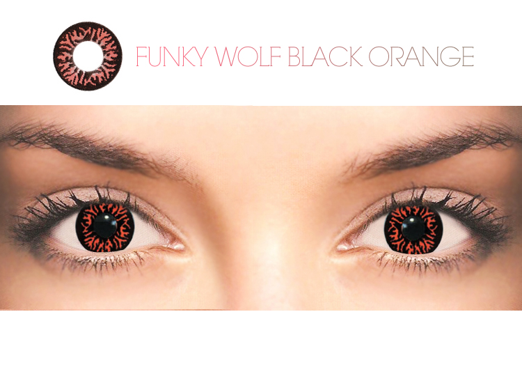 funky Wolf Black Orange コスプレカラコン