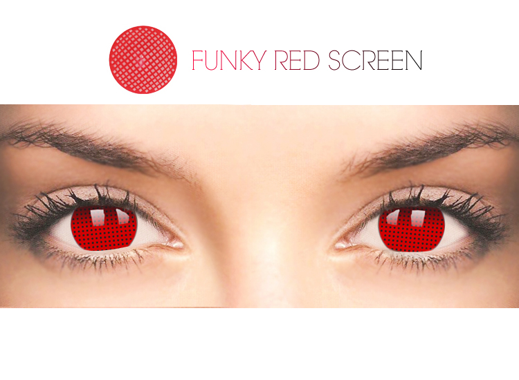 funky Red screen コスプレカラコン