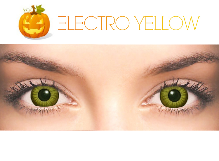 【ハロウィンカラコン】 electro yellow コスプレカラコン（度数可能-10.00まで） [839]