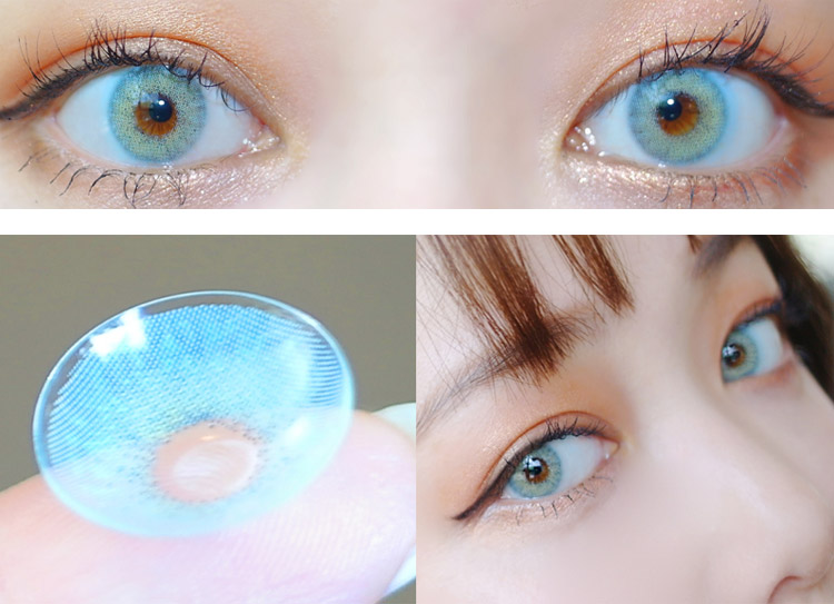 ICK Toric Luna Blue / natural blue contact lenses / best colored contacts for dark brown eyes