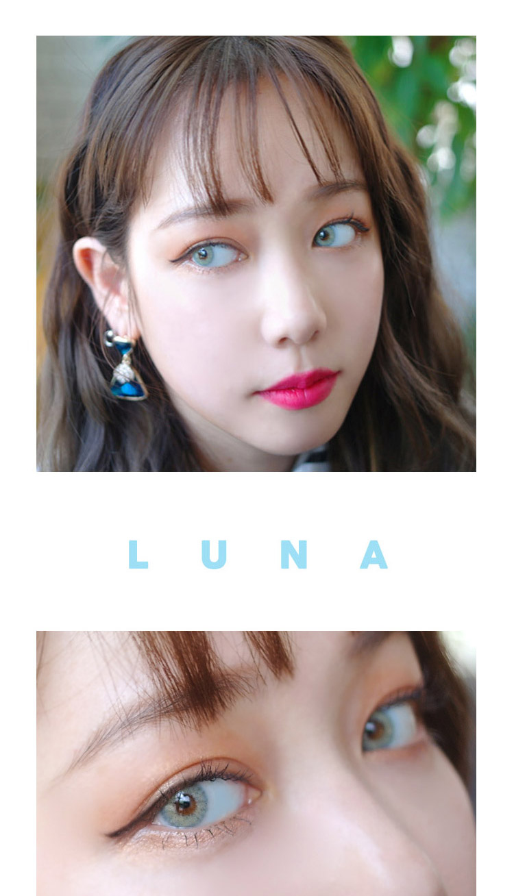 ICK Toric Luna Blue / natural blue contact lenses / best colored contacts for dark brown eyes