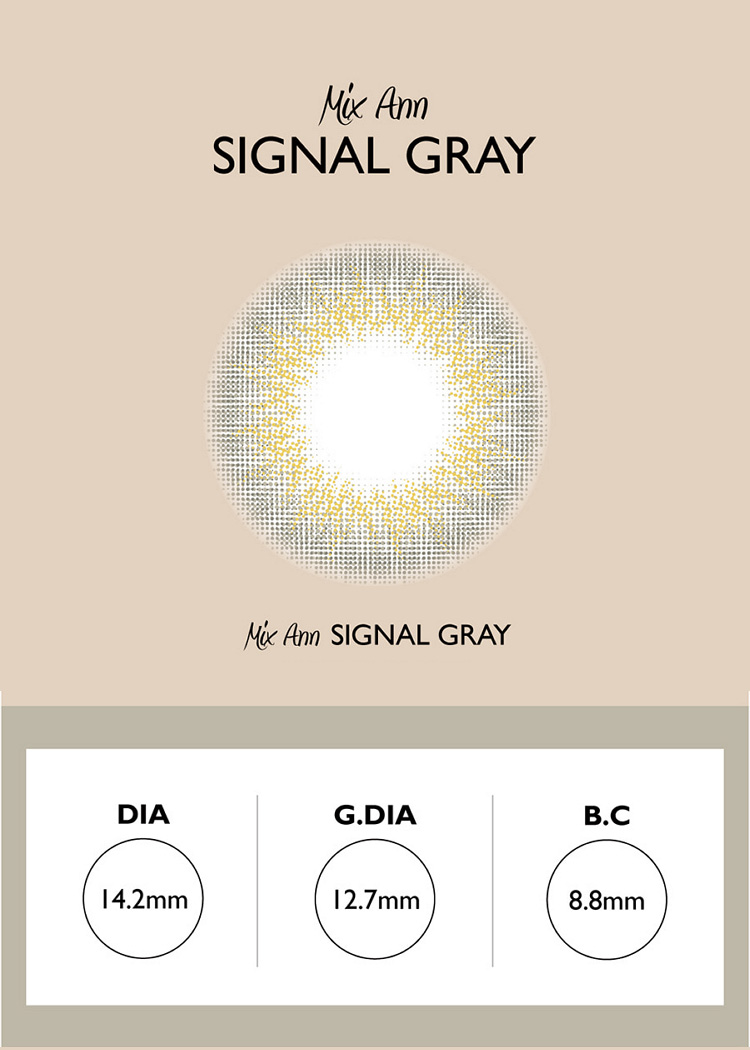 Queencontacts Best Colored Contacts for Dark Brown Eyes - MIX ANN Signal Gray / Silicone Hydrogel / UV Protection / 1549