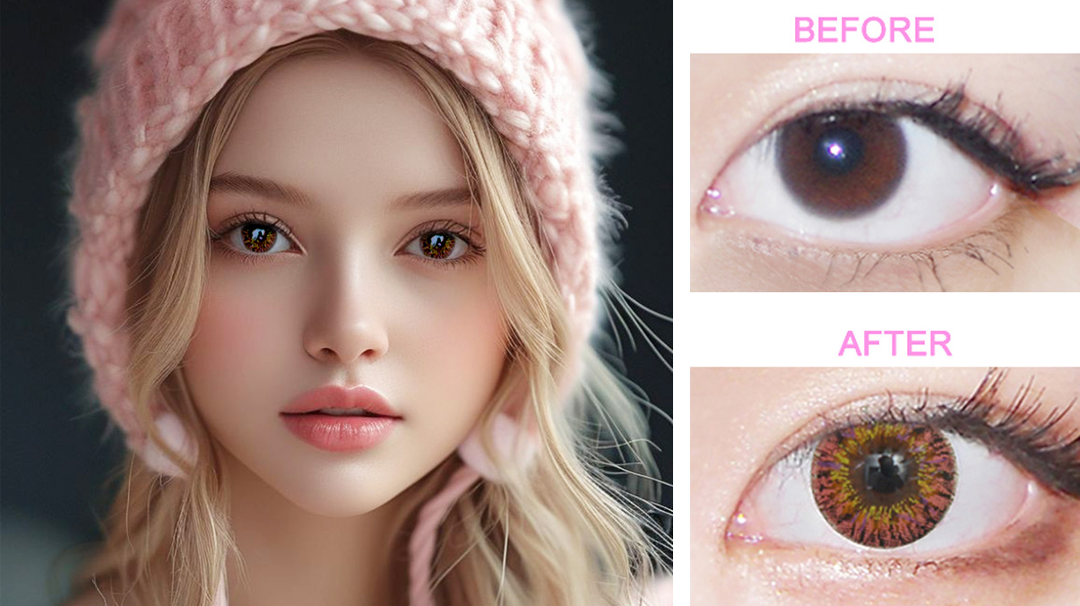 Toric colored contact lens image, Queen’s Lens