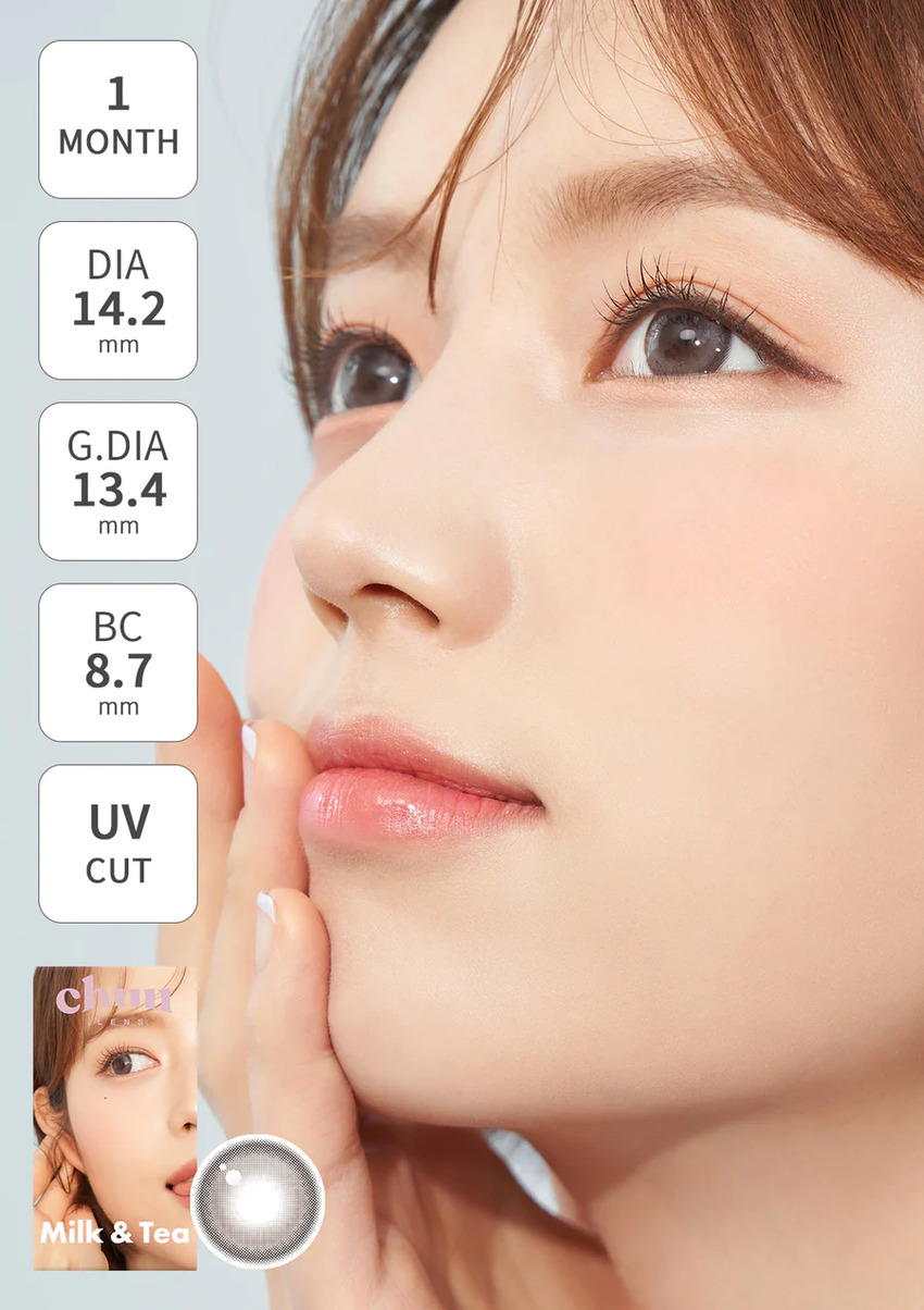 chuu, korean colored contacts, sns popular, new product, event product, gray,cream gray,cream,gray contacts