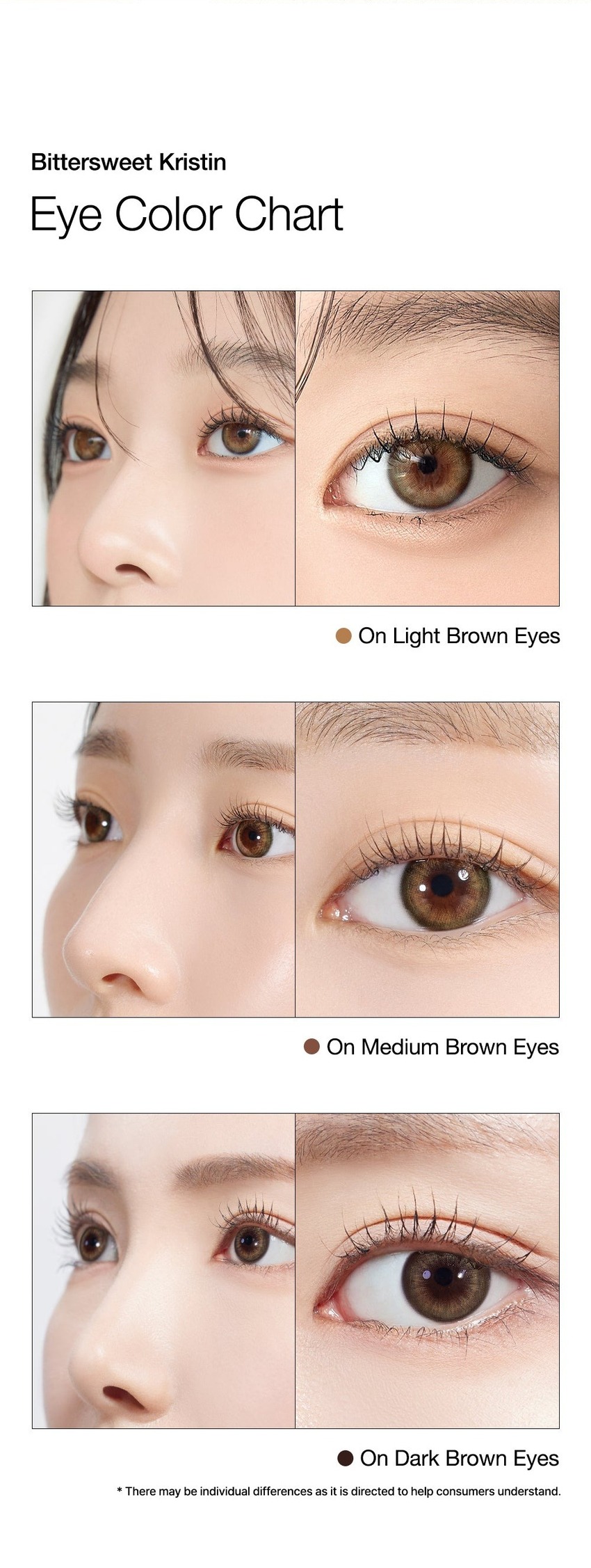 Experience the elegant mood with 1 Month Olive Brown colored contacts.